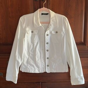 Denim jacket in while by tribal.  Size 6.